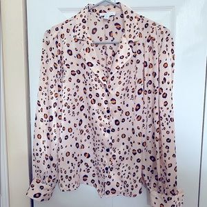 Topshop Pink Cheetah Blouse